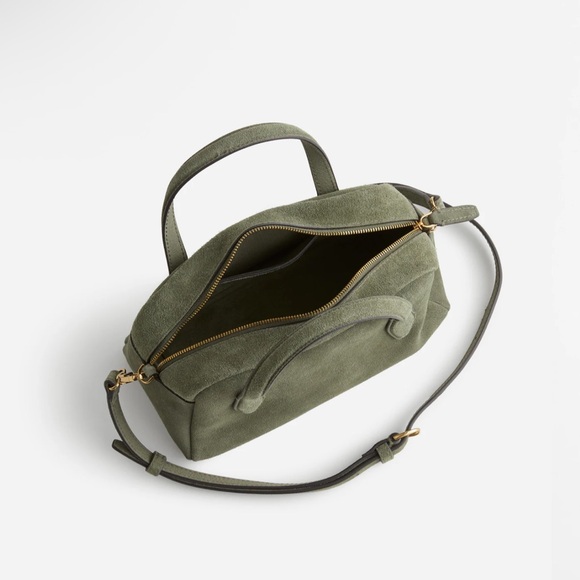 Olive Green Suede Women’s Satchel Bag The Small Crossbody Bag - Picture 2 of 5